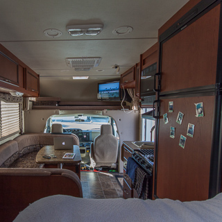 the interieur of our mobile home for 52 days