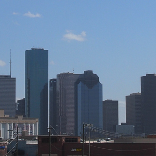 the skyline of downtown houston, texas