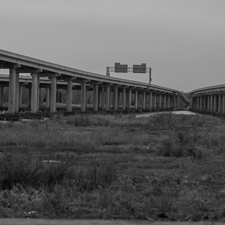 freeways build right into the swamp, mississippi