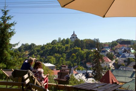 Het leukste terras, met uitzicht op Banská Štiavnica