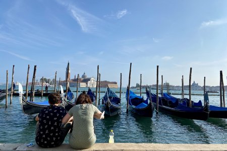 De gondola&#039;s aan het San Marco plein