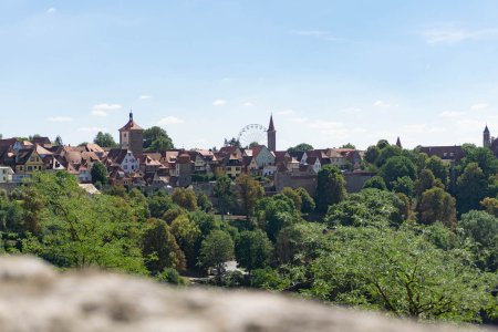 Uitzicht op Rothenburg vanaf de stadsmuur