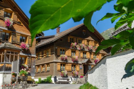 Alpen huizen in Schröcken