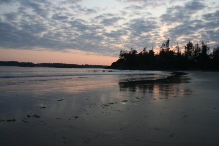 Het strand bij onze camping op Vancouver Island