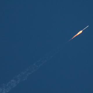 the launch of an atlas 5 rocket at cape canaveral