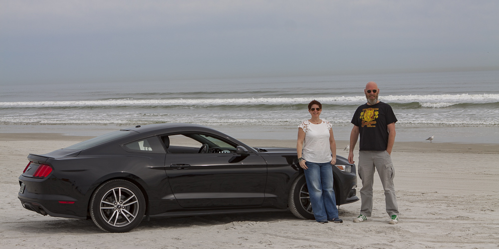 Onze Ford Mustang op Daytona Beach