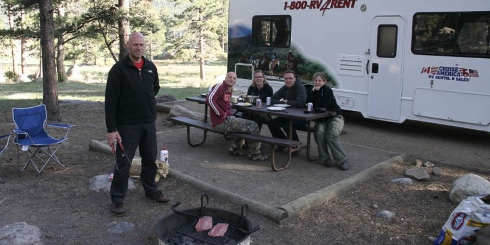 BBQ op een camping naast onze camper