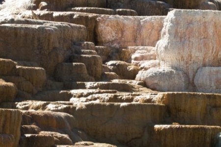 Terassen bij Mammoth hot springs