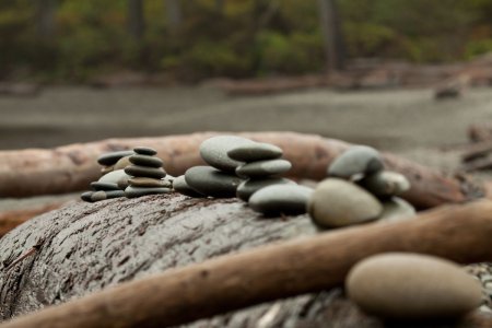 Kunst op een strand aan de Grote Oceaan