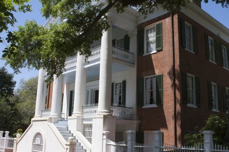 Een van de mooie plantage woningen in het plaatsje Natchez