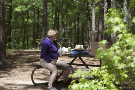 De lunch onderweg op de Natchez trace parkway