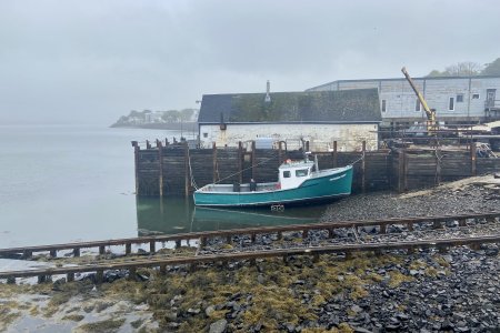 Een vissersbootje in Digby