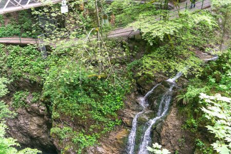 Aan het begin van de Breitach Klamm is er een kleine waterval