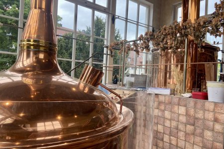 De koperen brouwketels van Turmbräu in Freudenstadt