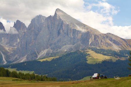 De Langkofel gezien vanuit de Seiser Alm