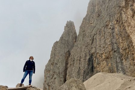 Mistig en 3 graden op de Sassolungo, 2685 meter