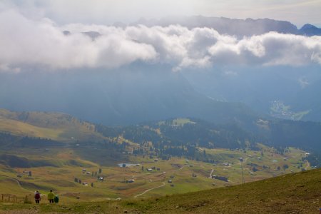 Een mooi vergezicht over Seceda en Raiser