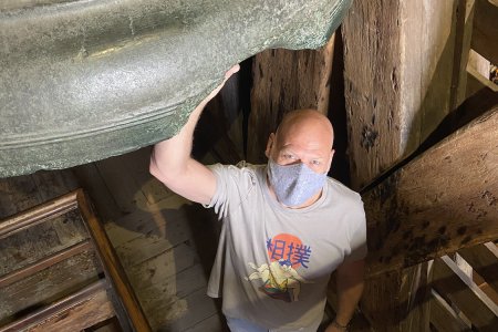 Een van de enorme bellen in Sigismund Tower