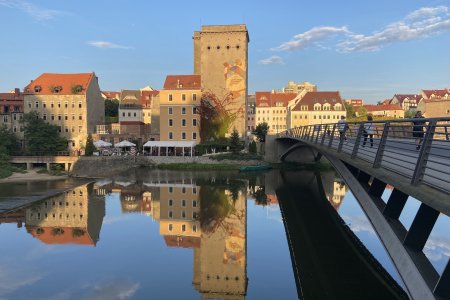 De grensbrug tussen Duitsland en Polen