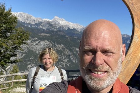 Met de kabelbaan boven op Mt. Vogel, ongeveer 1500 meter