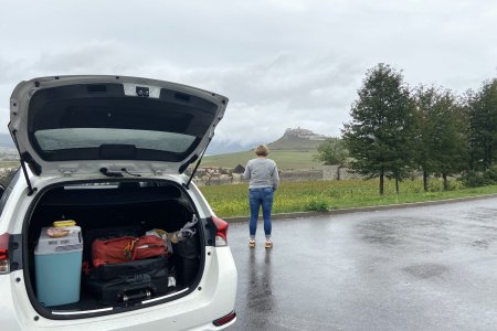 Een korte break met een lunch en uitzicht op Spiš castle