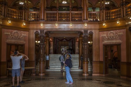 Het houten interieur van Flagler college