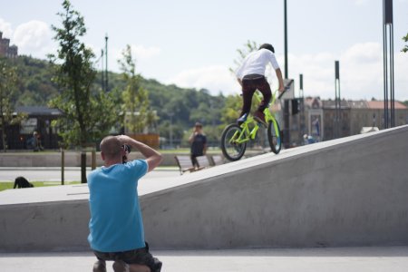 Actie, voor zowel de fotograaf als de BMX&#039;er