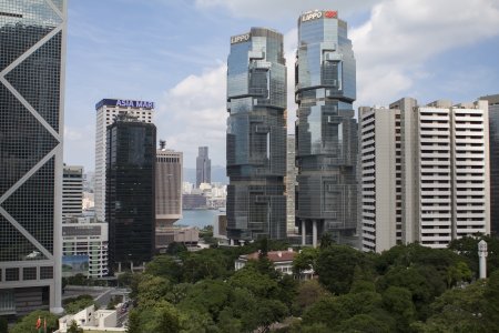 Kantoorgebouwen op Hong Kong island