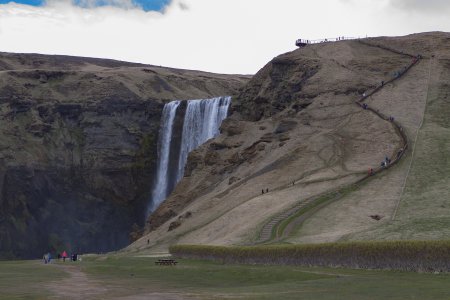 De 60 meter hoge Skogafoss watervallen