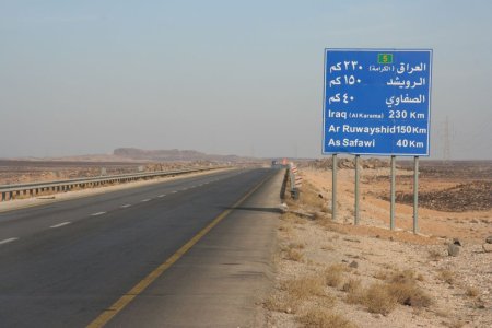Het Oosten van Jordanië, richting de Irakeese grens