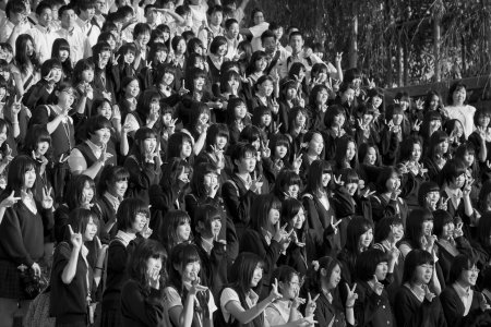 Schoolkinderen bij de Kiyomizu tempel