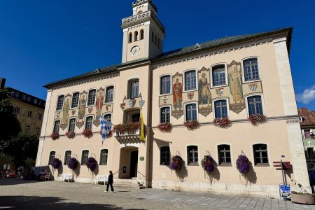 Het mooi beschilderde raadhuis van Bad Reichenhall