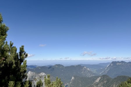 In de verte is het vlak, we zijn aan de noord kant van de Alpen