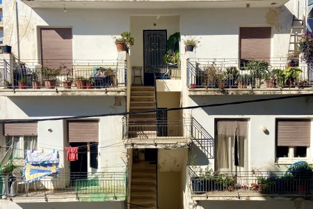 Uitzicht vanuit ons appartement in Chania