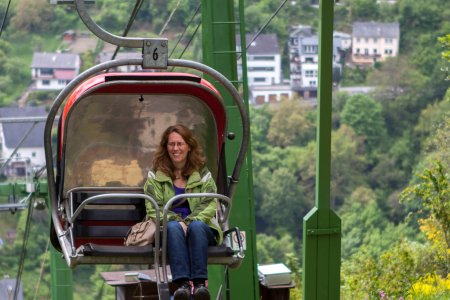 Syl in de Sesselbahn in Cochem, naar het Pinnerkreuz