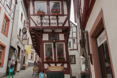 Heel scheef en smal huisje in Bernkastel