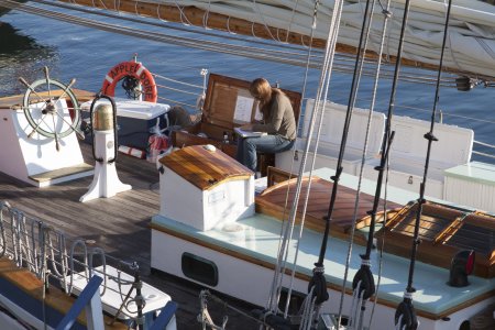 Er liggen een aantal mooie skooners in de haven van Camden