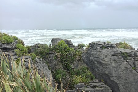 De pancake rocks van Punakaiki