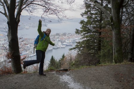 Syl met op de achtergrond Vagen, een van de havens van Bergen