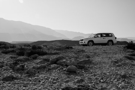 Onze Landcruiser op het strand