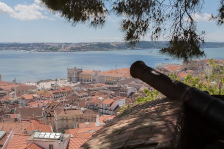 Uitzicht over de rivier vanaf Castelo de sao Jorge