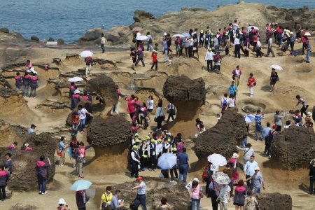 Enorme drukte in Yelhiu Geopark