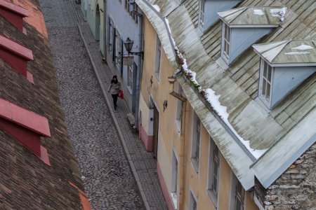 Een mooi straatje gezien vanaf de stadsmuur