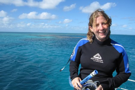 Syl lag als eerste in het water, Great Barrier Reef