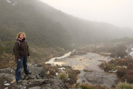 Silica falls aan de voet van mount Ruapehu, in Tongariro National Park