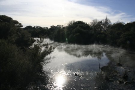 Alles bubbelt en rookt in Roturua