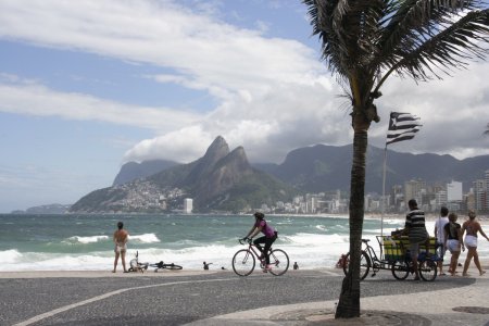 Stevige wind op Ipanema beach